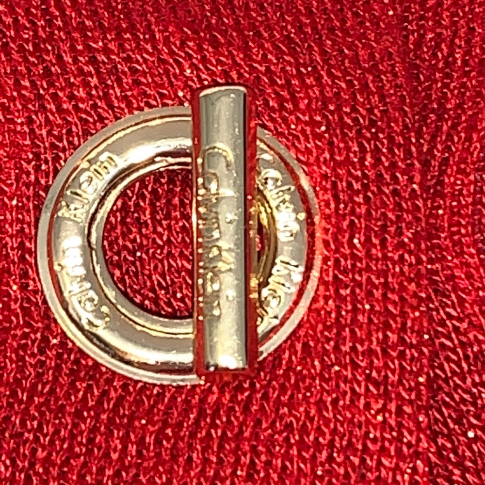 CALVIN KLEIN ⭐️ Red Shimmer & Sparkle Crop Sweater - Picture 4 of 9